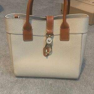 Dooney & Bourke Cream and Brown Tote
